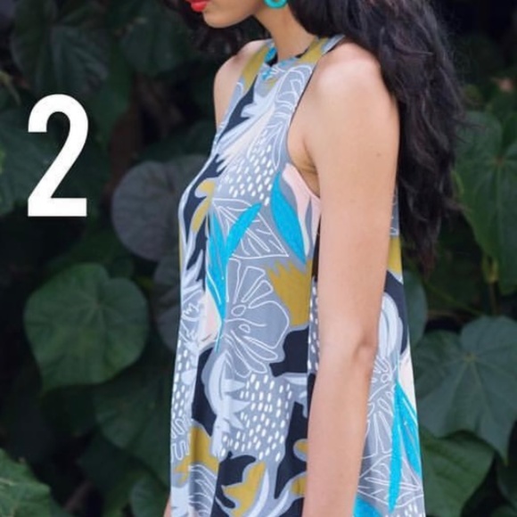 Fighting Eel Dress Anna in Grey Cut Out Print, Size XS - Picture 3 of 4